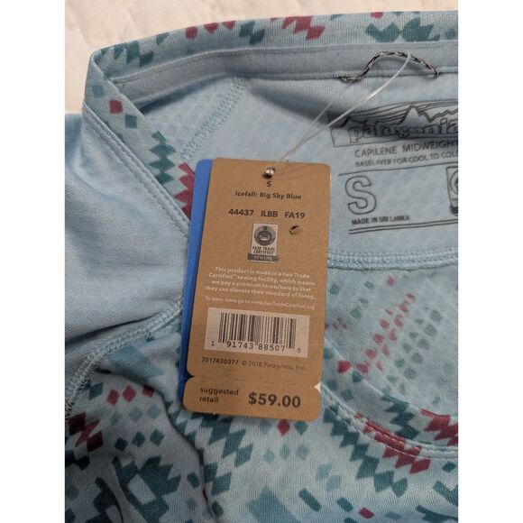 ❄️ NWT Patagonia Capilene Midweight Crew Icefall Blue – Size S - Picture 11 of 12
